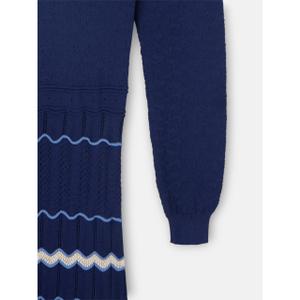 Lång randig stickad klänning för kvinnor Silbon image-5