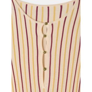 Robe longue en maille tricotée à rayures femme Silbon image-2