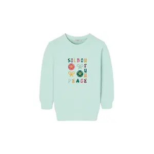 Fun and peace printed sweatshirt for girls Silbon image-0