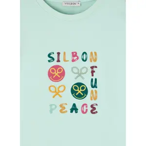 Fun and peace printed sweatshirt for girls Silbon image-2