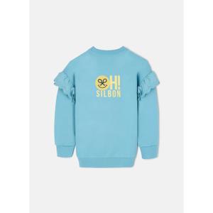 Girl's sweatshirt with ruffled sleeve details Silbon image-1