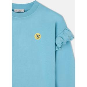 Girl's sweatshirt with ruffled sleeve details Silbon image-2