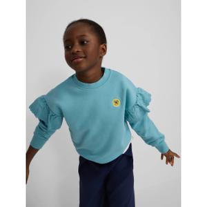 Girl's sweatshirt with ruffled sleeve details Silbon image-5