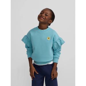 Girl's sweatshirt with ruffled sleeve details Silbon image-6