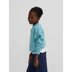 Girl's sweatshirt with ruffled sleeve details Silbon image-6