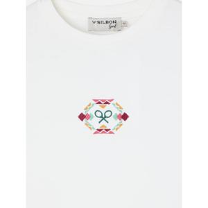 Girls' ethnic print t-shirt Silbon image-2