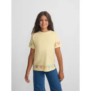 Girls' racket print T-shirt Silbon image-3