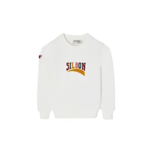 Fleece lettering sweatshirt for girls Silbon image-0