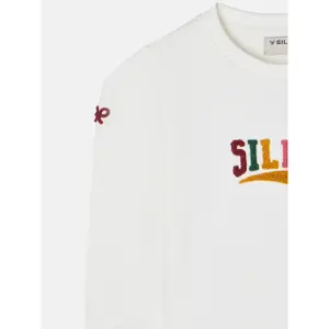 Fleece lettering sweatshirt for girls Silbon image-2