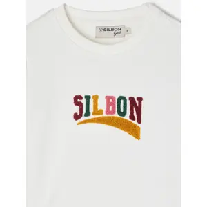 Fleece lettering sweatshirt for girls Silbon image-3