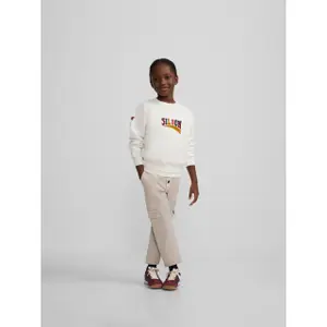 Fleece lettering sweatshirt for girls Silbon image-5