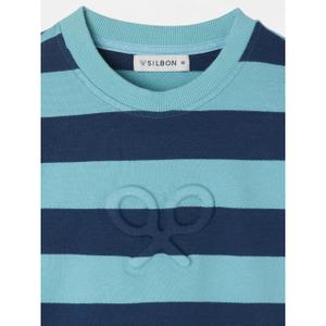 Striped shoulder pad sweatshirt for girls Silbon image-2