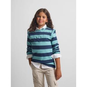 Striped shoulder pad sweatshirt for girls Silbon image-3