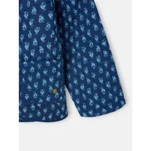 Padded jacket with a floral print for girls Silbon image-2