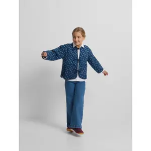 Padded jacket with a floral print for girls Silbon image-4