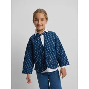 Padded jacket with a floral print for girls Silbon image-5