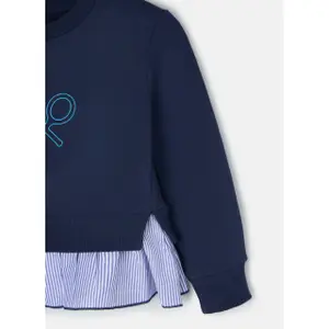 Striped ruffled sweatshirt for girls Silbon image-2