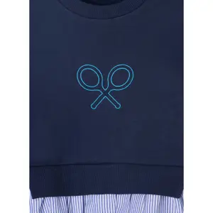 Striped ruffled sweatshirt for girls Silbon image-3