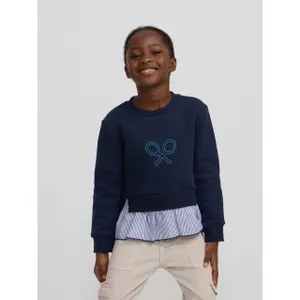 Striped ruffled sweatshirt for girls Silbon image-5