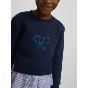 Striped ruffled sweatshirt for girls Silbon image-6