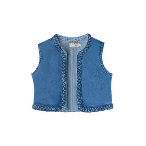 Braided denim vest for girls Silbon image-0