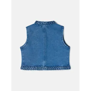 Braided denim vest for girls Silbon image-1