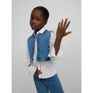 Braided denim vest for girls Silbon image-2