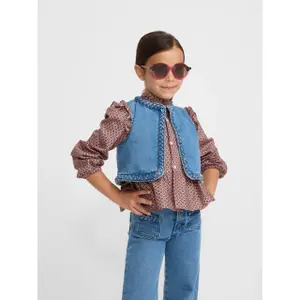 Braided denim vest for girls Silbon image-5