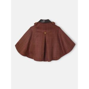 Mädchen-Umhang mit karierten Lederdetails Silbon image-1