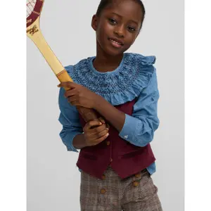 Classic corduroy vest for girls Silbon image-5