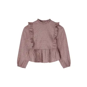 Girls' ethnic print shirt Silbon image-0