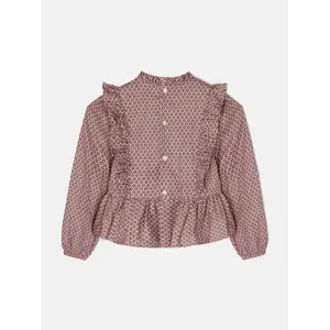 Girls' ethnic print shirt Silbon image-1