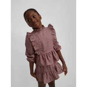 Girls' ethnic print shirt Silbon image-2