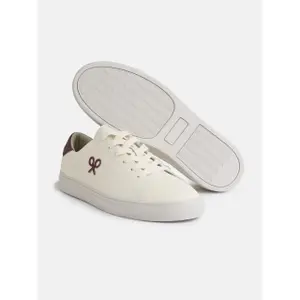 Zapatillas de cuero clásicas con un parche de raqueta Silbon image-1