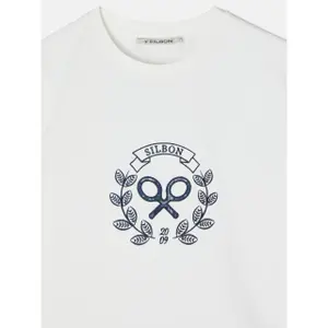 T-Shirt mit kariertem Schläger-Motiv für Frauen Silbon image-6
