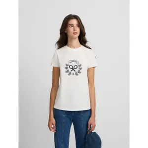 T-Shirt mit kariertem Schläger-Motiv für Frauen Silbon image-1