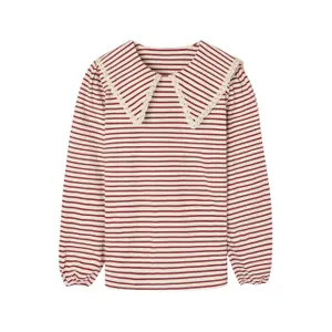 Langarmshirt mit Streifenhemdenkragen für Damen Silbon image-0