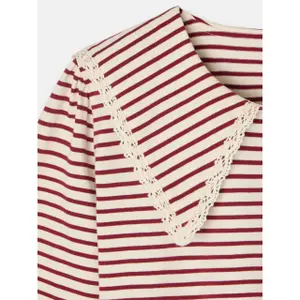 Langarmshirt mit Streifenhemdenkragen für Damen Silbon image-5