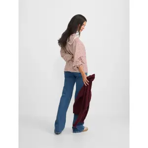 Langarmshirt mit Streifenhemdenkragen für Damen Silbon image-4