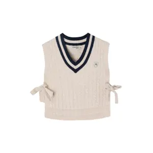 Girls' V-neck knitted cardigan Silbon image-0