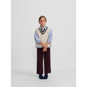 Girls' V-neck knitted cardigan Silbon image-3