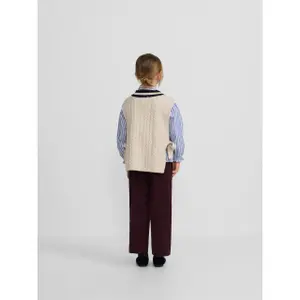 Girls' V-neck knitted cardigan Silbon image-5
