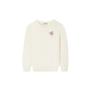 Embroidered heart motif sweatshirt for girls Silbon image-0