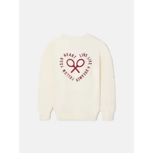 Embroidered heart motif sweatshirt for girls Silbon image-1