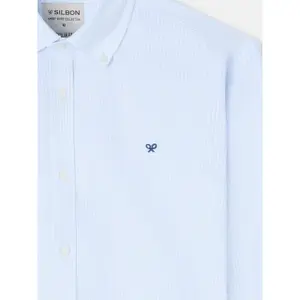 Chemise manches longues en tissu oxford coupe classique à rayures Silbon image-2