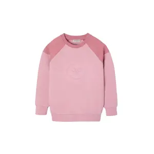 Cotton sweatshirt with girl smiley motif Silbon image-0