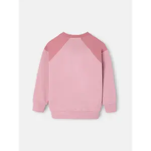 Cotton sweatshirt with girl smiley motif Silbon image-1