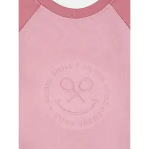 Cotton sweatshirt with girl smiley motif Silbon image-2