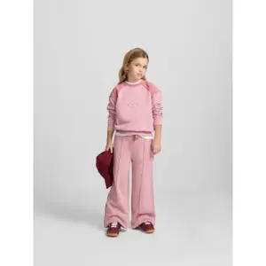 Cotton sweatshirt with girl smiley motif Silbon image-5