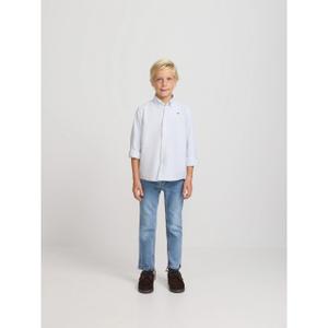 Striped long-sleeve oxford shirt for kids Silbon image-4